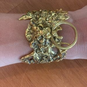 COPY - Gold plated Lion Cuff Bracelet by Perry Gargano